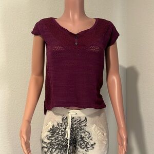 Purple Aeropostale Knit Crop Top (S)